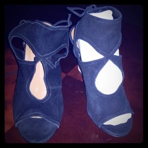 Black Suede Aquazzura wedges